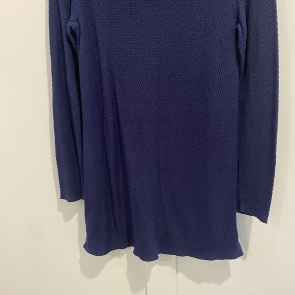 J. Jill Waffle Knit Tunic Sweater XS Blue Thermal Staple Top Coastal Light Layer - Picture 4 of 11